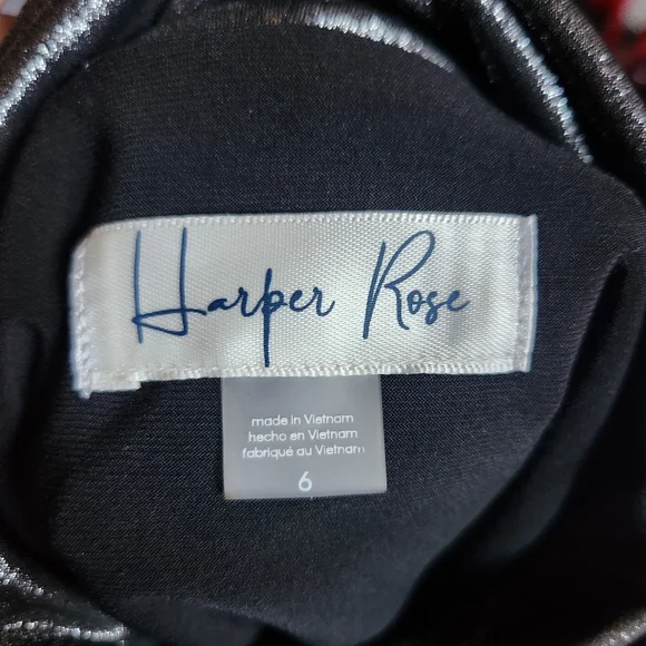 Harper Rose Formal Silver Sleeveless Mocked Neck Sheath Midi Dress Size 6 - Picture 7 of 8